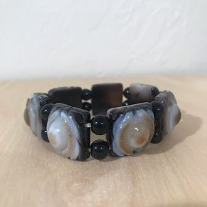 Carved Eye Gemstone Meditation Bracelet